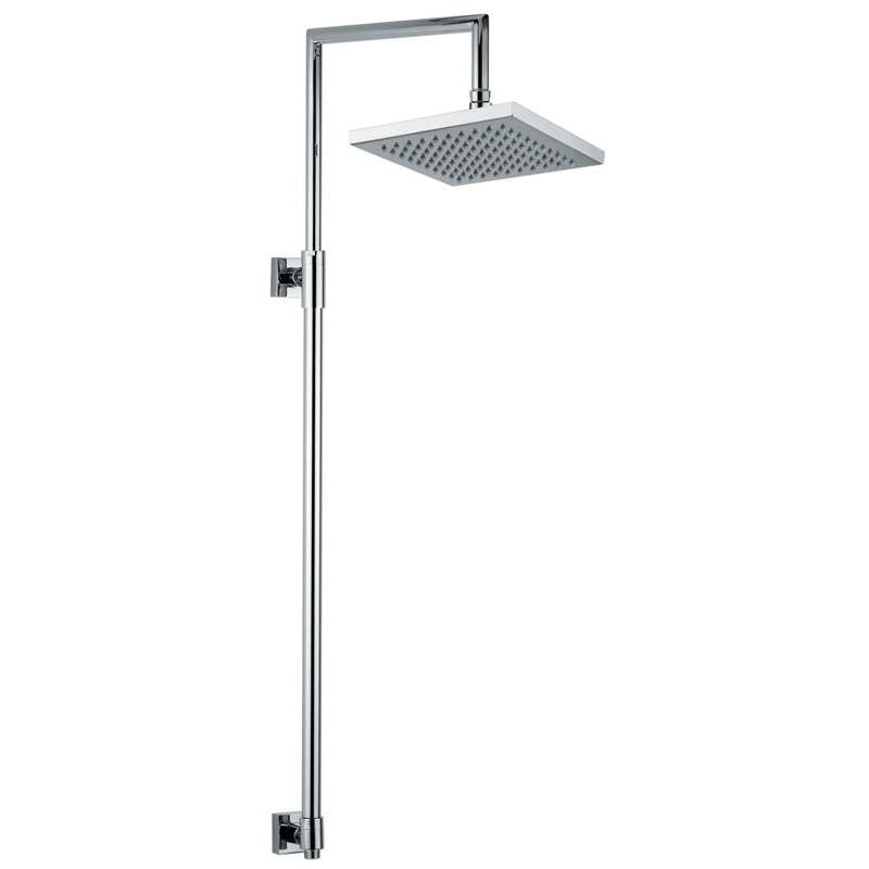 Square Exposed Rigid Riser With 200mm Square Showerhead in Chrome