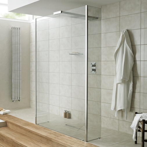 Playtime 900mm Walk-Through Shower With Integrated Shower Head & Side Screen