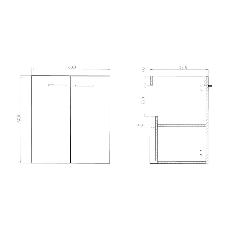 Banyetti Alpine White Wall Hung 600mm Vanity Unit