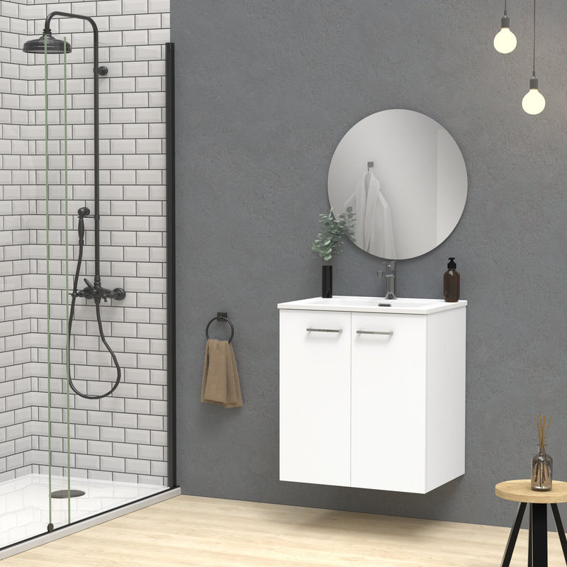 Banyetti Alpine White Wall Hung 600mm Vanity Unit