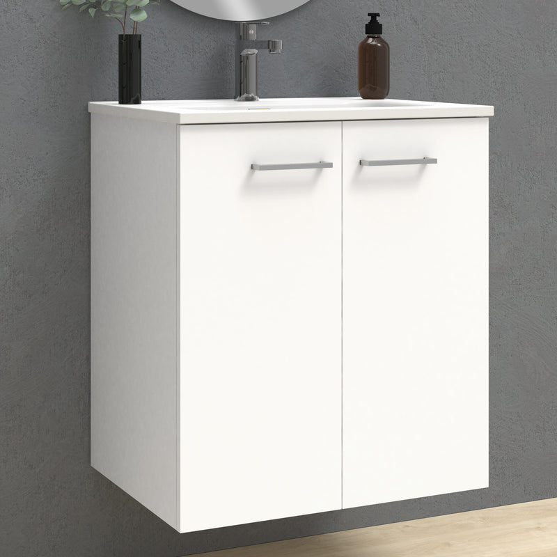 Banyetti Alpine White Wall Hung 600mm Vanity Unit