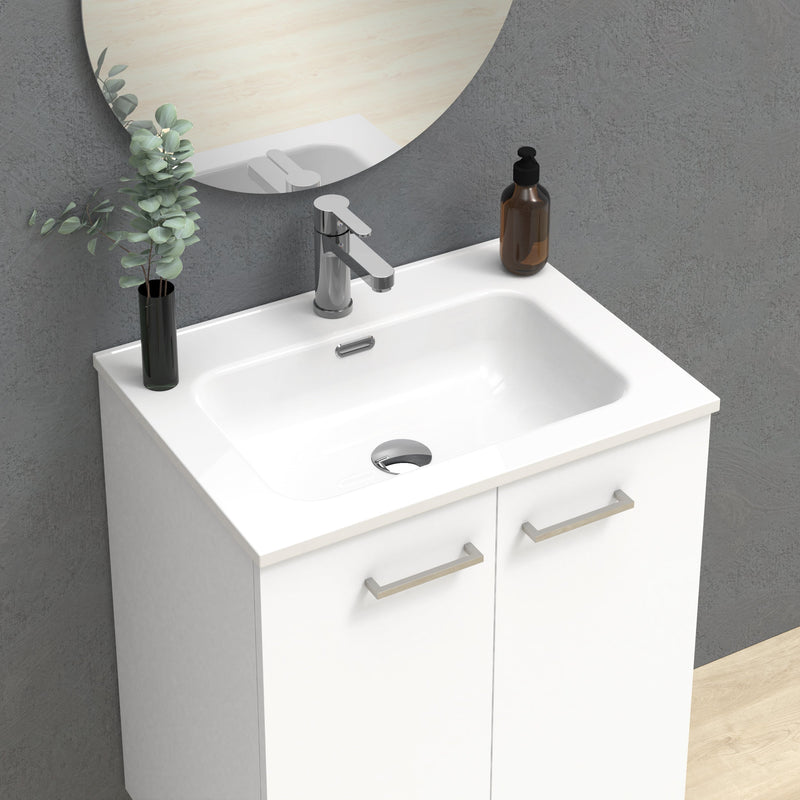 Banyetti Alpine White Wall Hung 600mm Vanity Unit