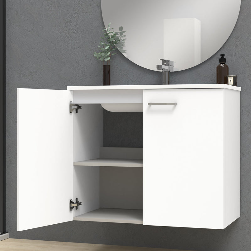 Banyetti Alpine White Wall Hung 600mm Vanity Unit