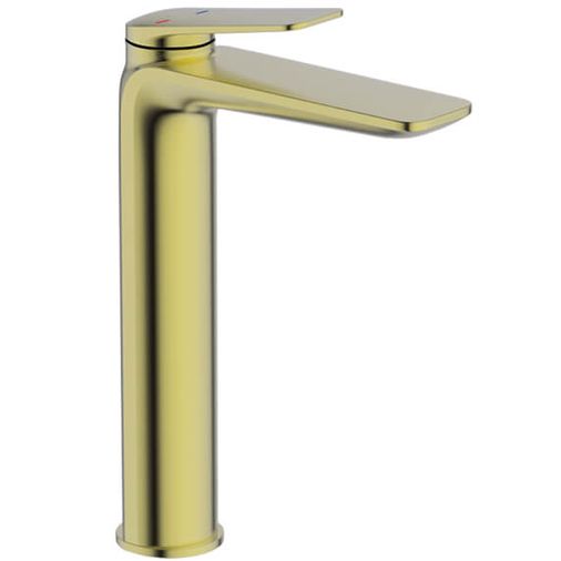 Aero Tall Basin Mixer Tap - Brushed Brass