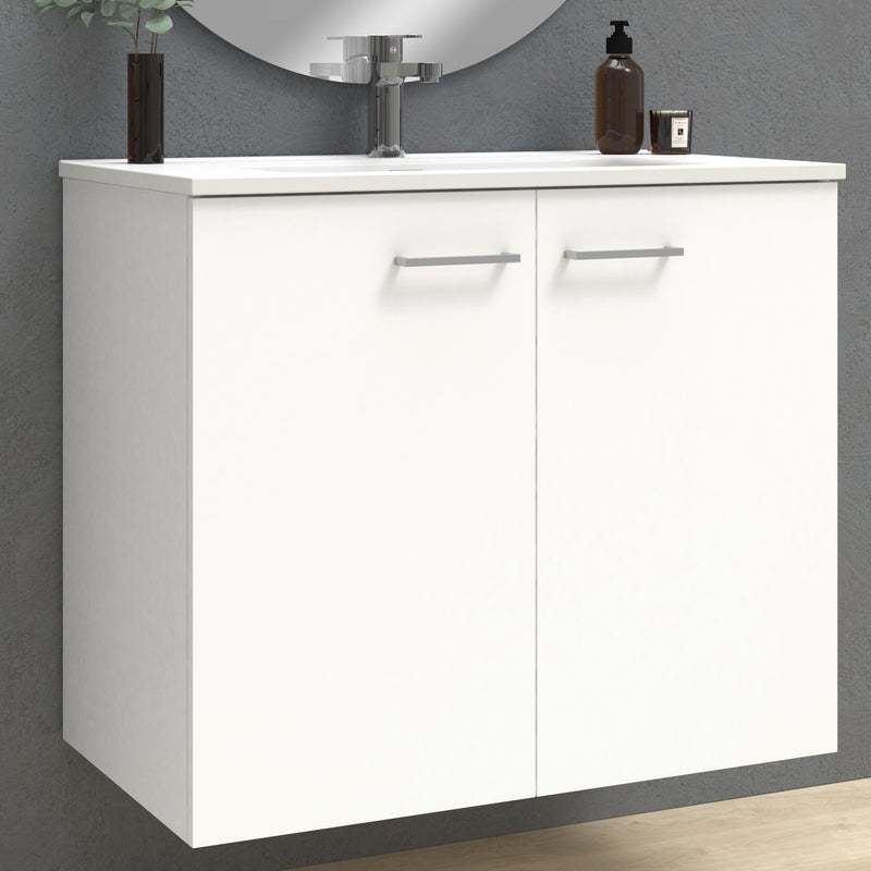 Banyetti Alpine White Wall Hung 800mm Vanity Unit