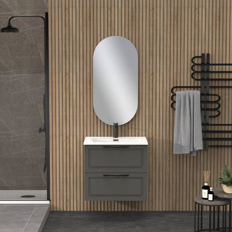 Banyetti Matador Matt Grey Wall Hung Vanity Unit 600mm