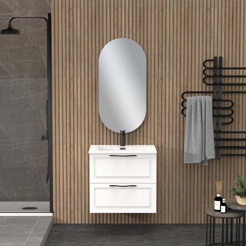 Banyetti Matador Matt White Wall Hung Vanity Unit 600mm