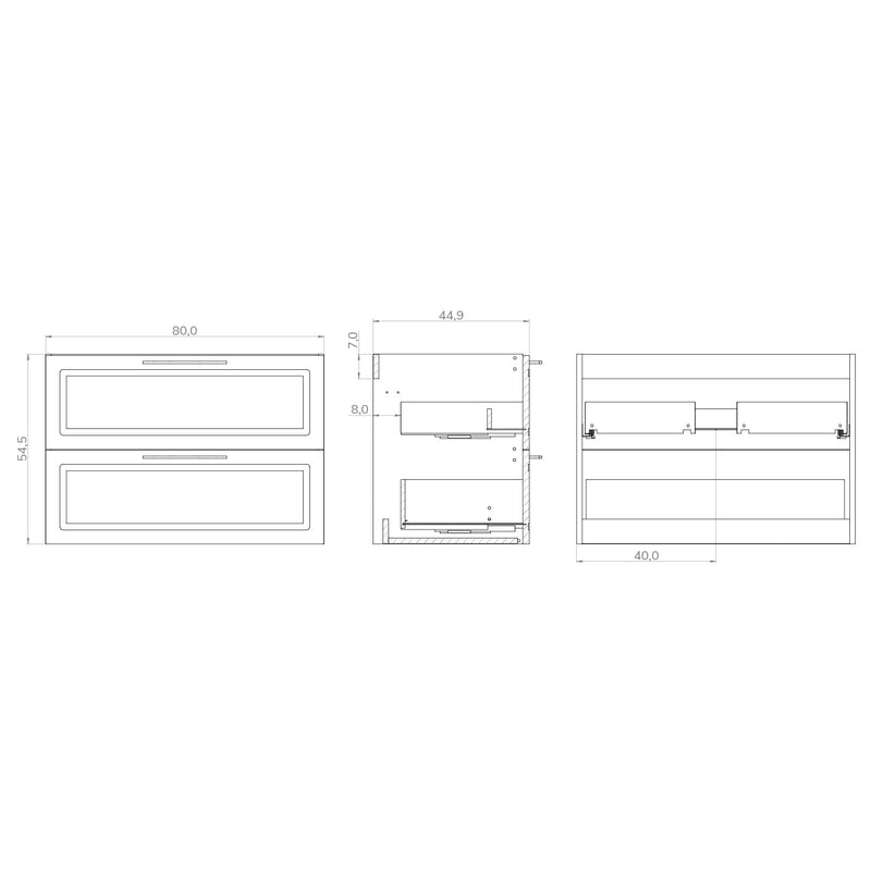 Banyetti Matador Muscat Sage Wall Hung Vanity Unit 800mm