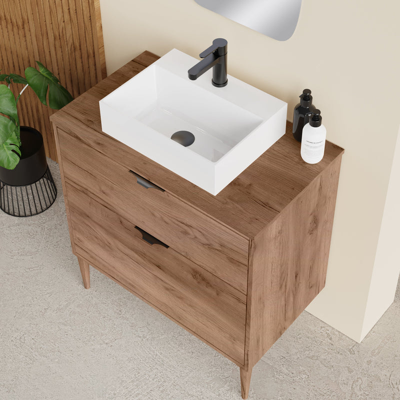 Banyetti Krafter Exotic Walnut Wall Hung Vanity Unit 1000mm