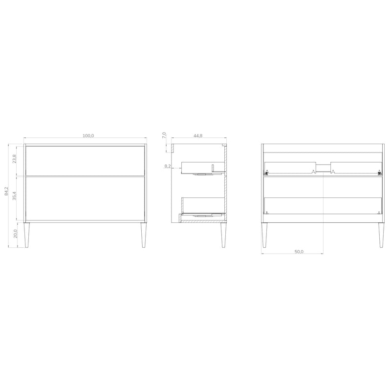 Banyetti Krafter Matt White Wall Hung Vanity Unit 1000mm