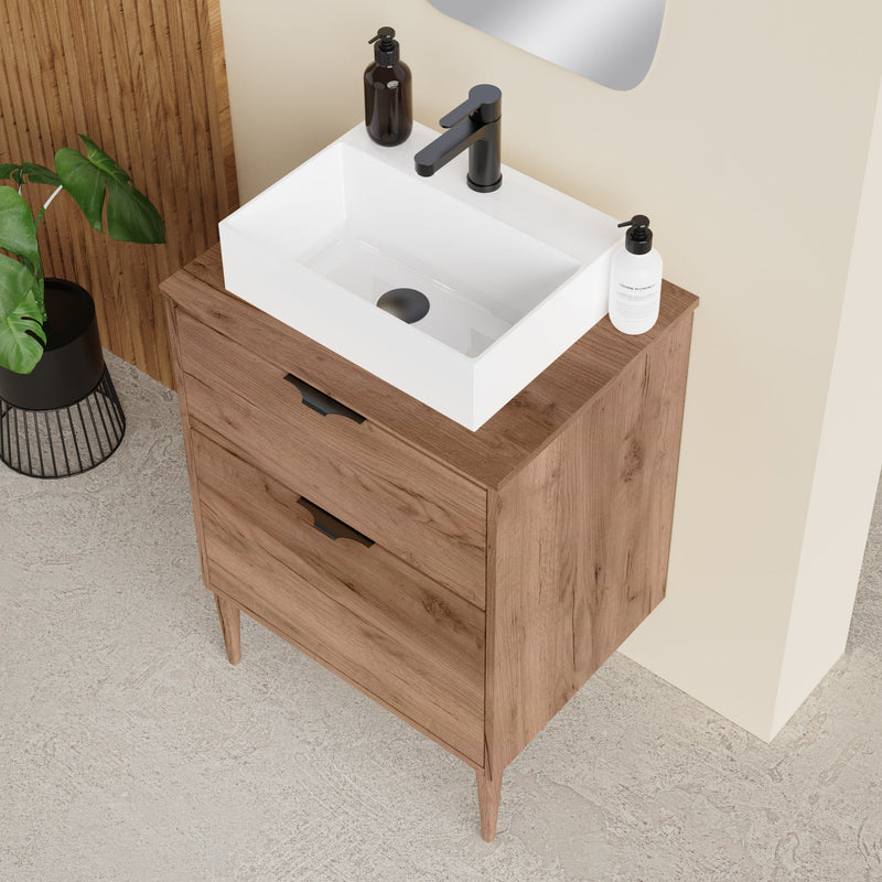 Banyetti Krafter Exotic Walnut Wall Hung Vanity Unit 600mm