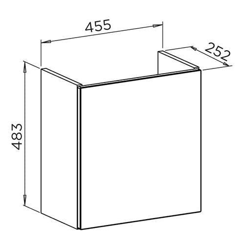 Sienna 460mm Wall Mounted Basin Unit - Gloss White