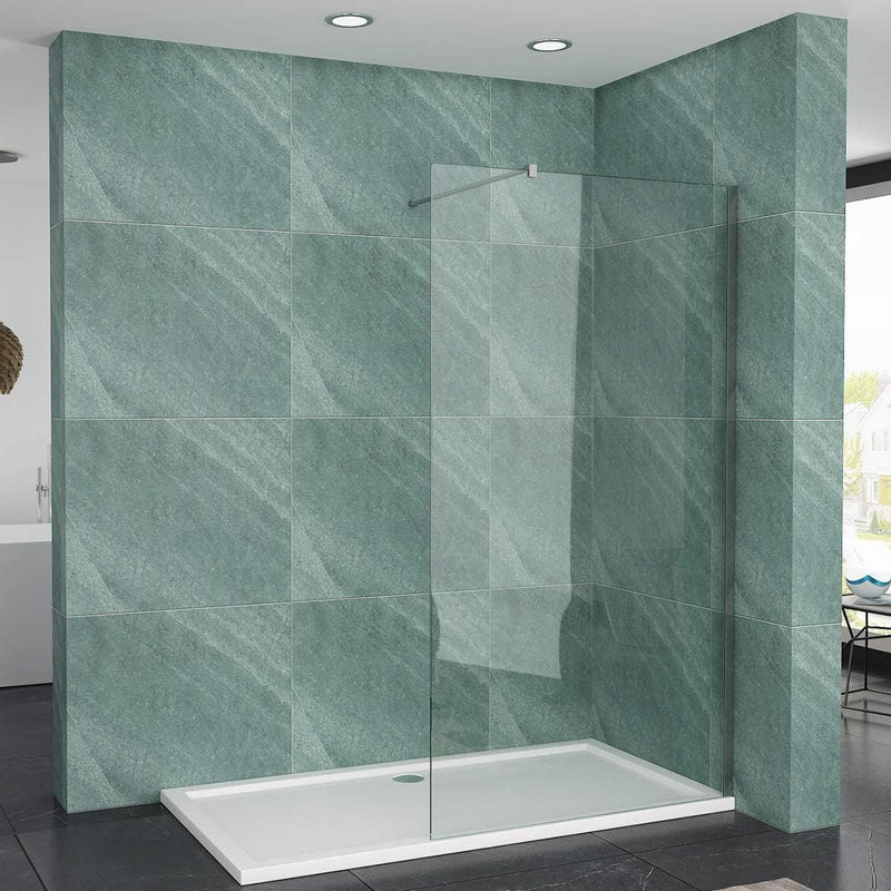 Elle 800mm Walk-In Shower Panel 6mm Tempered Glass Shower Screen