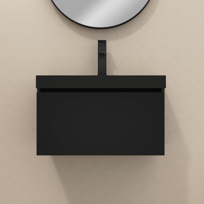 Banyetti Kaduro Matt Black Wall Hung Vanity Unit 600mm