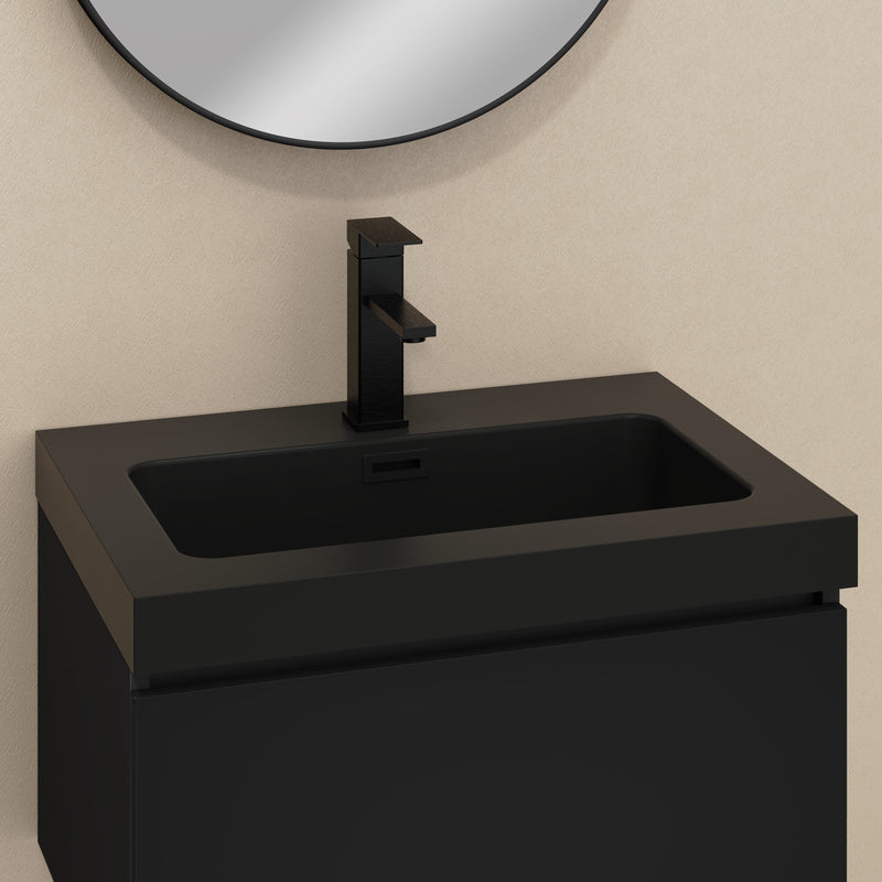 Banyetti Kaduro Matt Black Wall Hung Vanity Unit 600mm