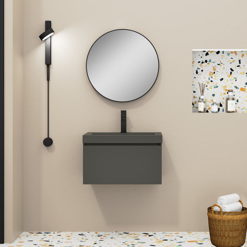 Banyetti Kaduro Matt Grey Wall Hung Vanity Unit 600mm