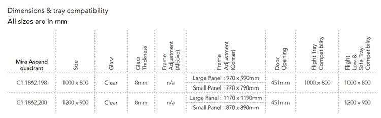 Mira Ascend Offset Quadrant Shower Enclosure - Choose Size