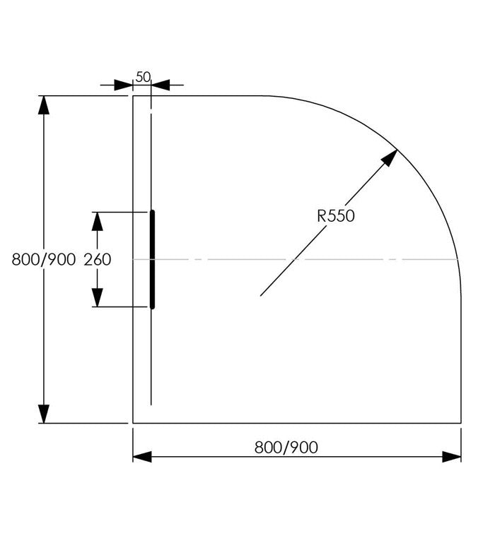 JT Evolved 25mm Quadrant Shower Tray Mistral Grey - Choose Size