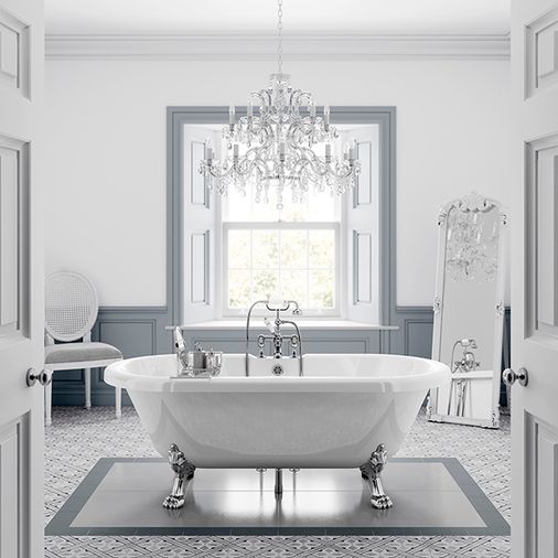 Evesham Roll Top Bath With Silver Feet