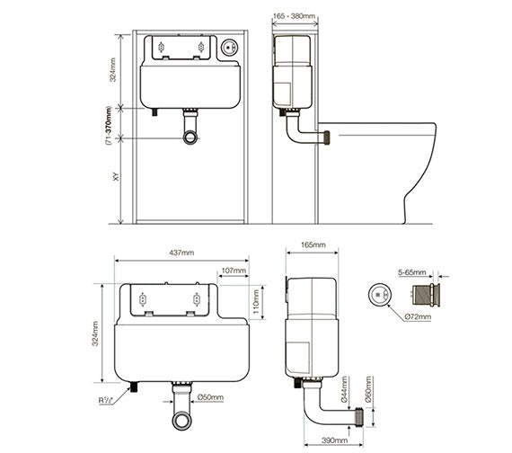 Tavistock Roper Rhodes Comfort Height Dual Flush Concealed Cistern