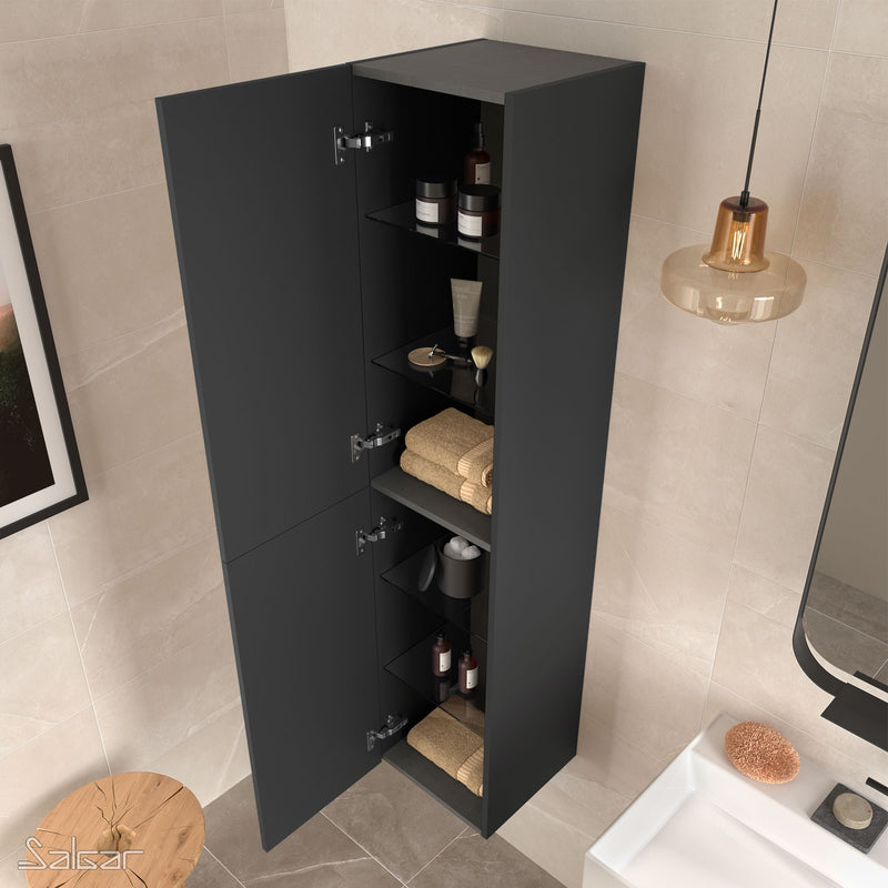 Monterrey Alliance Tall Cabinet - Noir Matt Black Velvet