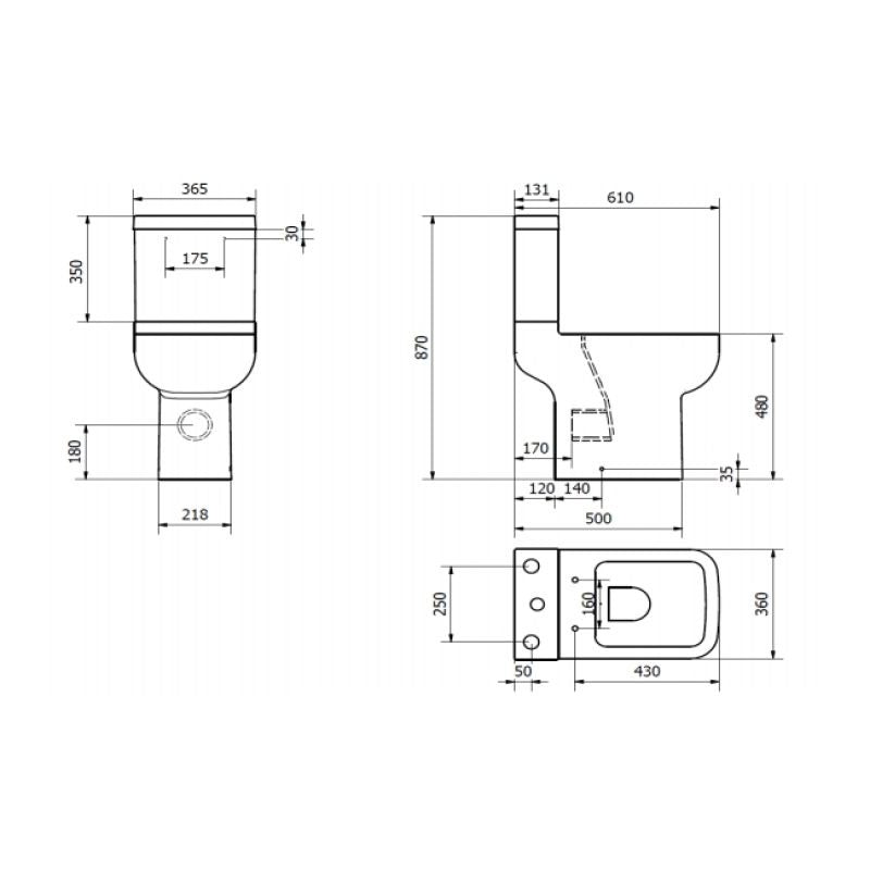 Kartell KVit Options 600 Comfort Height Close Coupled WC Pack with Soft Close Seat