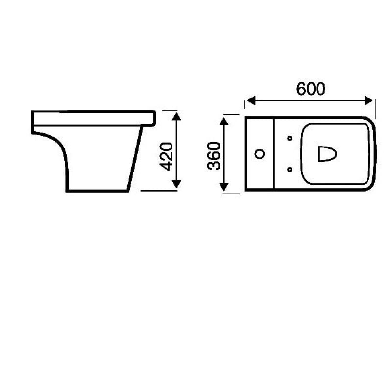 Kartell KVit Sicily Back to Wall WC Toilet and Soft Close Seat