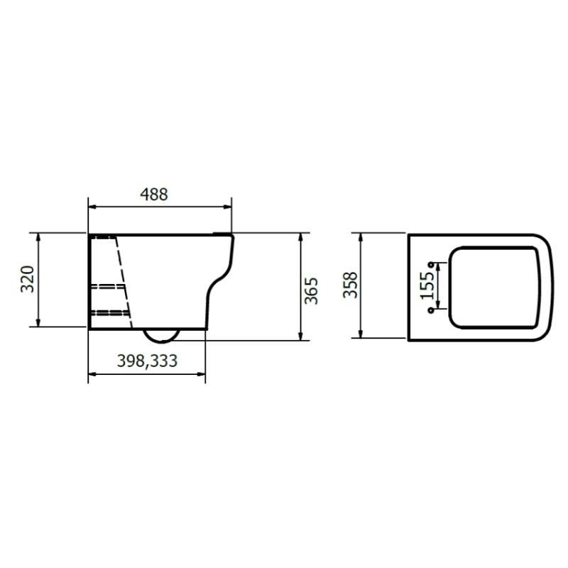 Kartell KVit Korsika Wall Hung WC Pan with Soft Close Seat