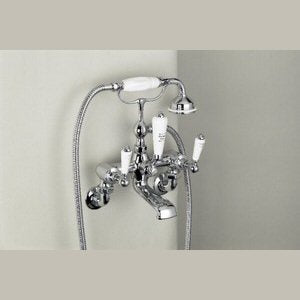 Marflow St James White Lever Handle Wall Mounted Bath Shower Mixer