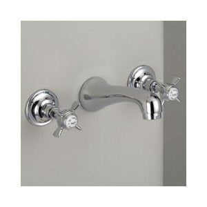 Marflow St James 3 Hole Wall Mounted Basin Mixer England Handle Short Projection & 1/4 Ceramic Disc