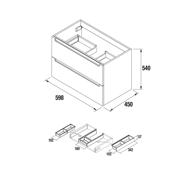 Monterrey 600 Wall Hung Vanity Unit + Basin - Matt Macchiato