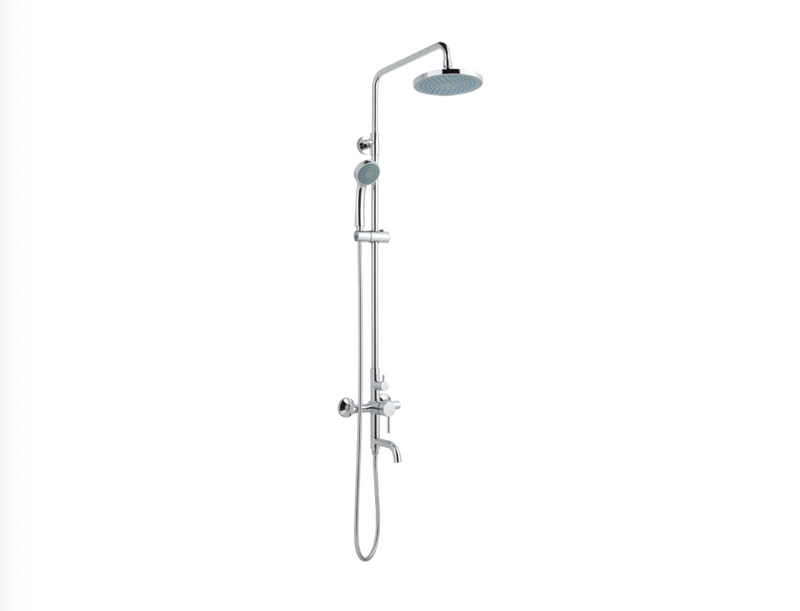 JTP Florence Chrome Shower Pole with Overhead Shower