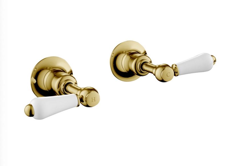 JTP Grosvenor Lever Antique Brass Edition Wall Valves