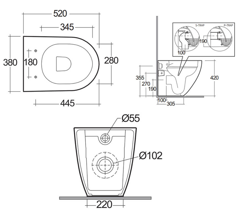 RAK Ceramics Des Back To Wall WC with Soft Closed Seat