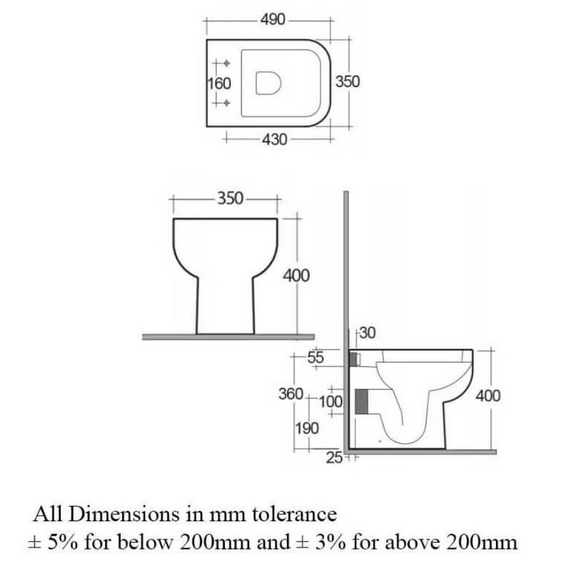 RAK Ceramics Series Back to Wall WC with Slim Seat