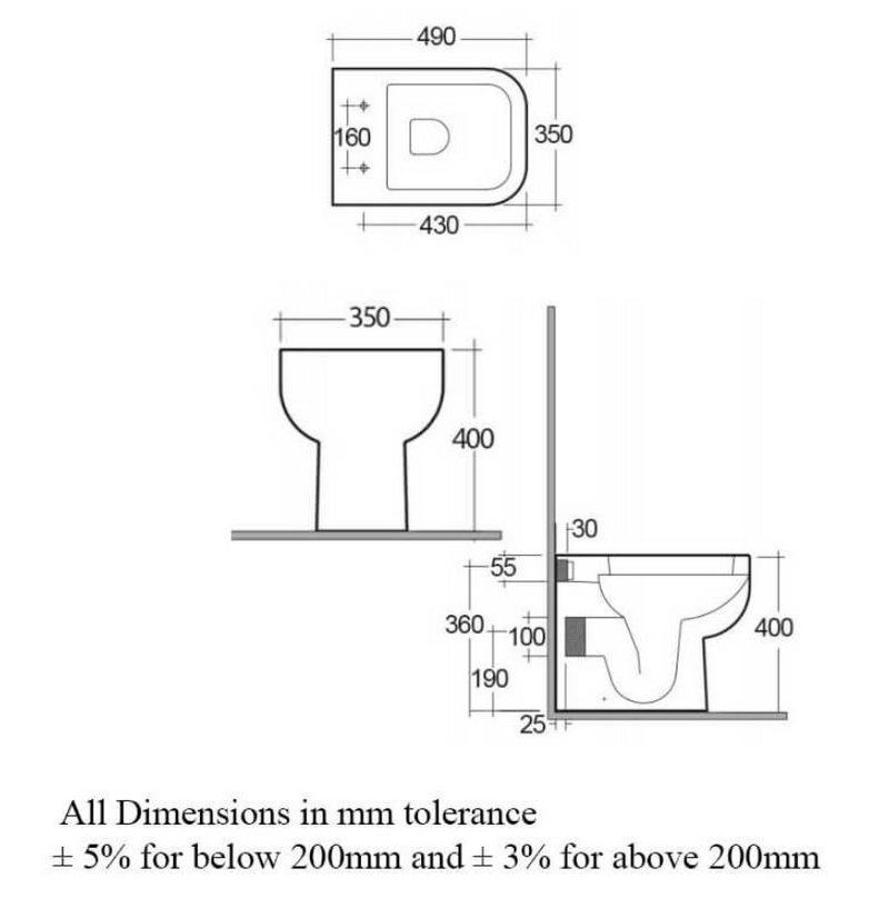 RAK Ceramics Series Back to Wall WC with Soft Close Seat