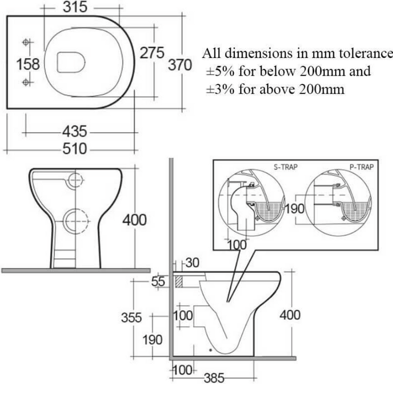 RAK Ceramics Compact Back to Wall WC with Soft Close Seat