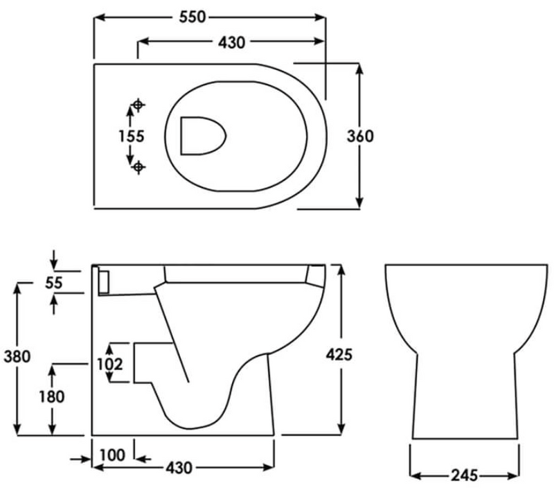 RAK Ceramics Tonique Back to Wall WC with Soft Close Seat