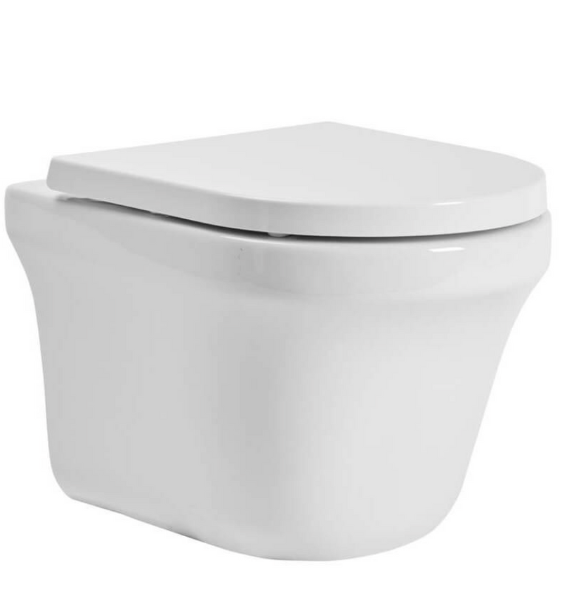 Tavistock Aerial Comfort Height 490mm Wall Hung WC Pan with Soft Close Seat