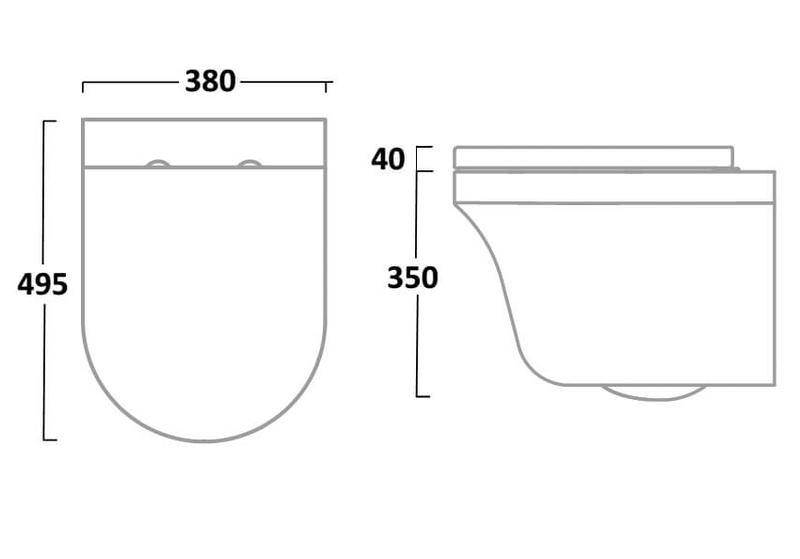 Tavistock Aerial Comfort Height 490mm Wall Hung WC Pan with Soft Close Seat