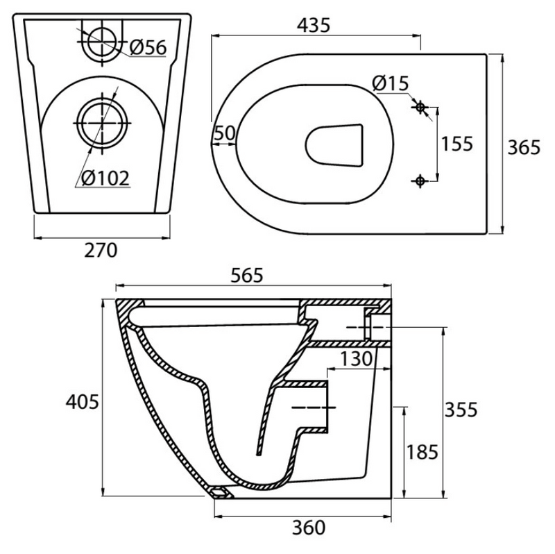 Tavistock Orbit Back to Wall Rimless WC with Soft Close Seat