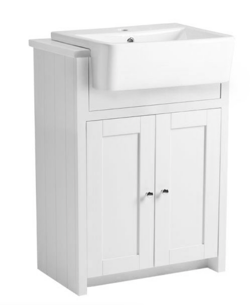 Tavistock Lansdown Linen White 600mm Semi Recessed Unit & Basin