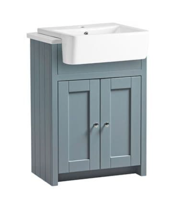 Tavistock Lansdown Mineral Blue 600mm Semi Recessed Unit & Basin