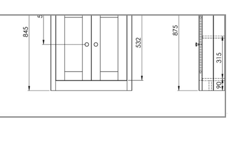 Tavistock Lansdown Mineral Blue 600mm Semi Recessed Unit & Basin