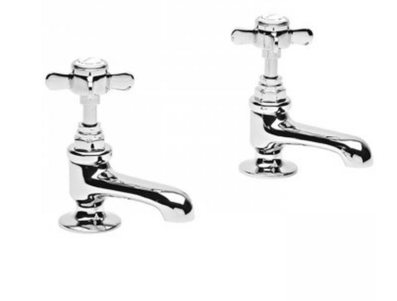 Tavistock Varsity Chrome Basin Taps with Pop Up Waste