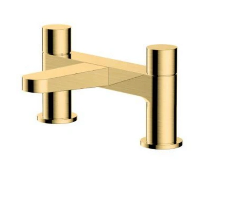 RAK Petit Round Brushed Gold Deck Mounted Bath Filler