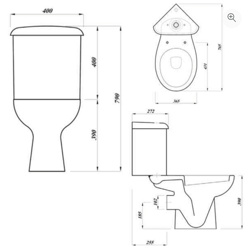 Lecico Series 1 Corner Close Coupled Pan with Top Flush Cistern & Soft Close Seat