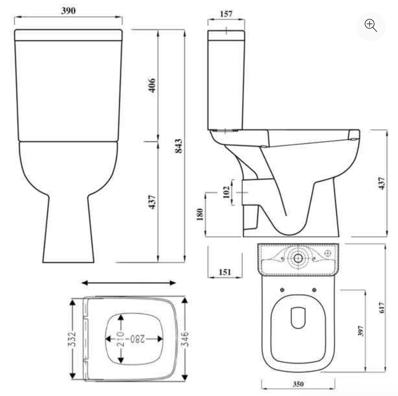 Lecico Series 6 Comfort Height Pan with Top Flush Cistern & Soft Close Seat