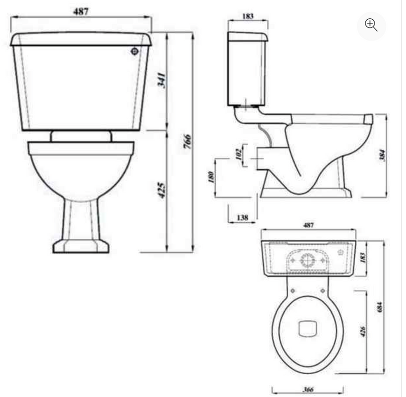 Lecico Classic Series Close Coupled Pan with Lever Cistern & Soft Close Seat