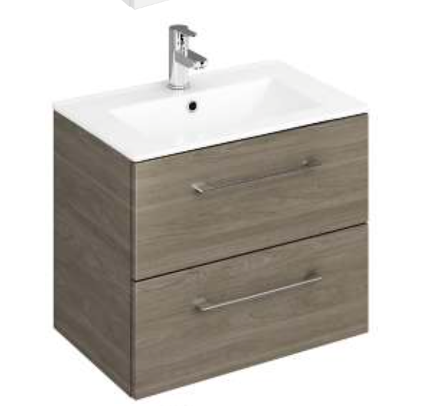 Lecico Carlton Gloss White 800 2 Drawer Unit with Basin